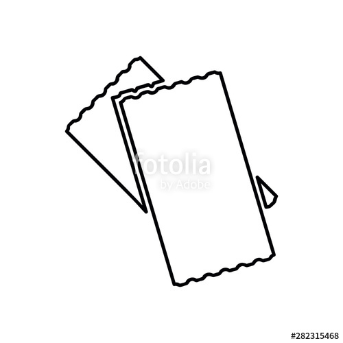 500x500 Ticket Line Art Outline Ticket Icon Vector Stock Image