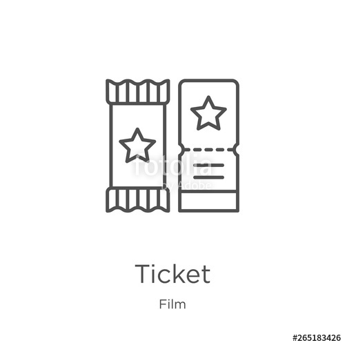 500x500 Ticket Icon Vector From Film Collection Thin Line Ticket Outline