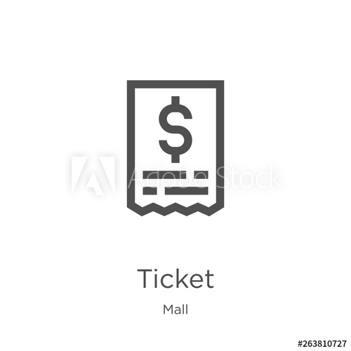 500x500 Ticket Icon Vector From Mall Collection Thin Line Ticket Outline