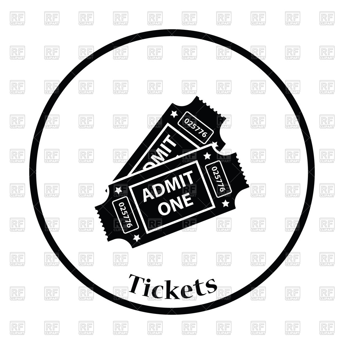 1200x1200 Thin Circle Design Of Cinema Tickets Icon Vector Image