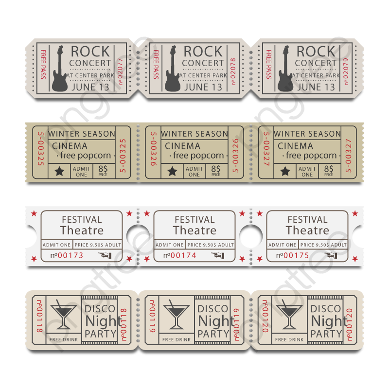 800x800 Transparent Vector Theater Ticket Stub Png Format Image With Size