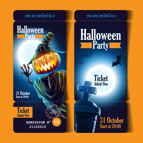500x500 Halloween Party Ticket Vector Free Download