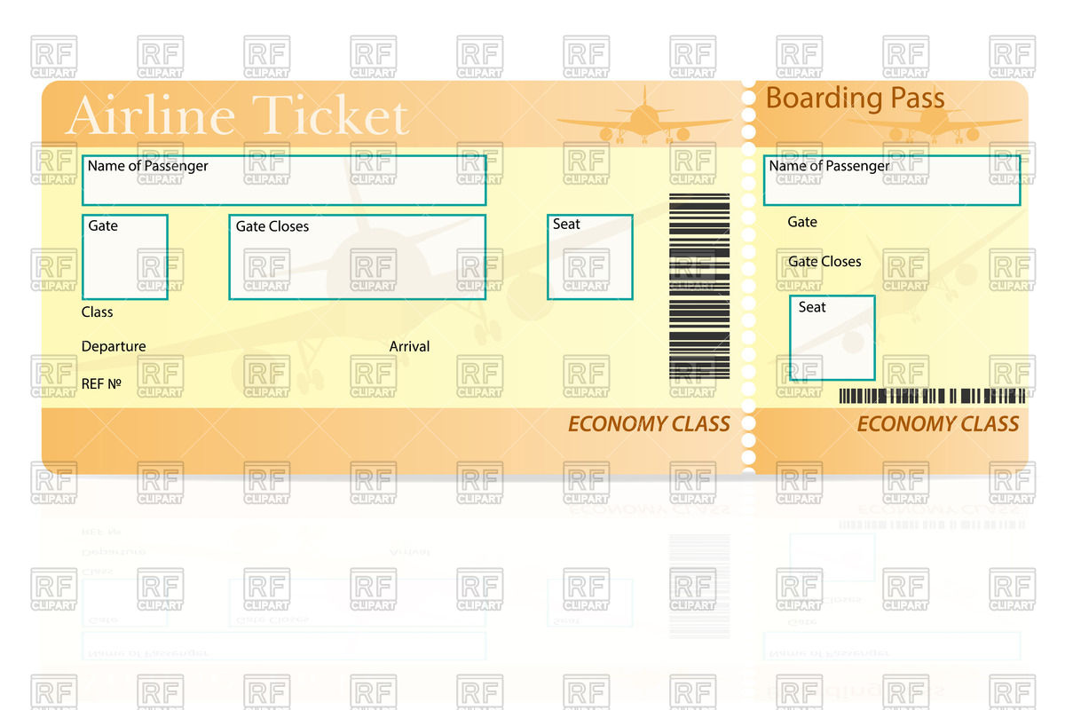1200x800 Template Of Airline Ticket Vector Image Of Objects Konturvid