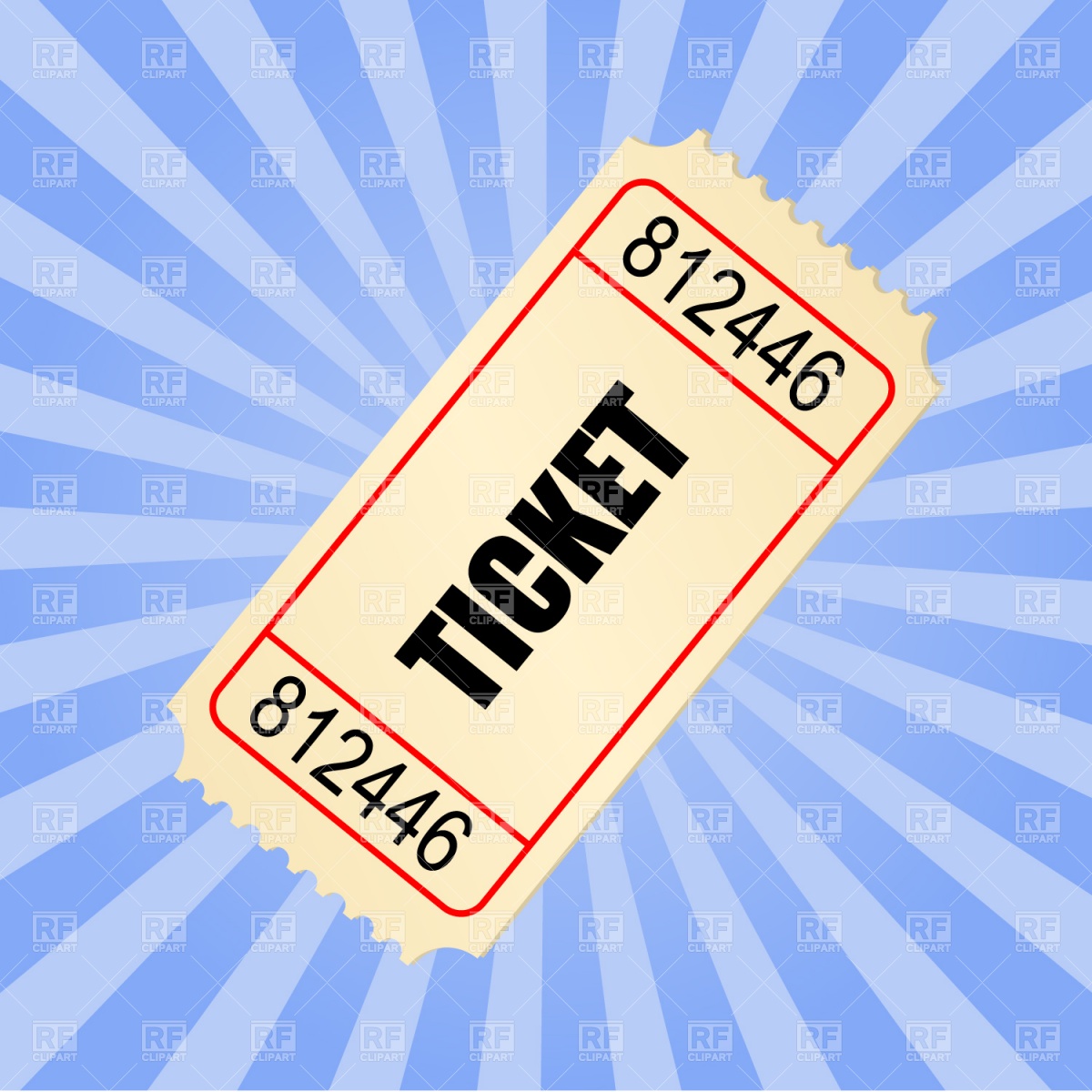 1200x1200 Ticket Stub Vector Image Of Objects Prague