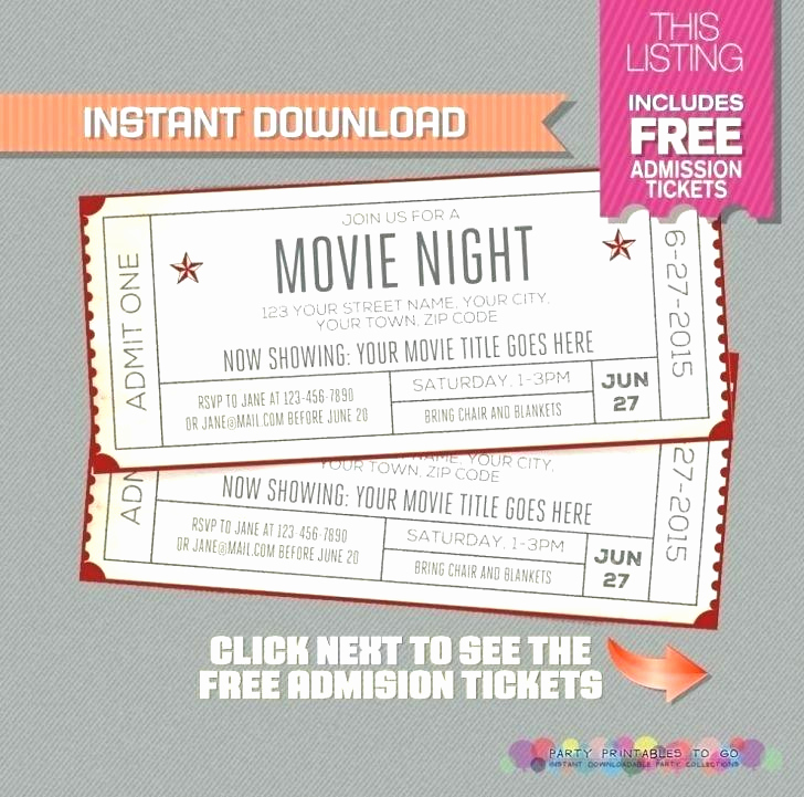 728x721 Blank Ticket Vector New Blank Movie Ticket Invitation Template