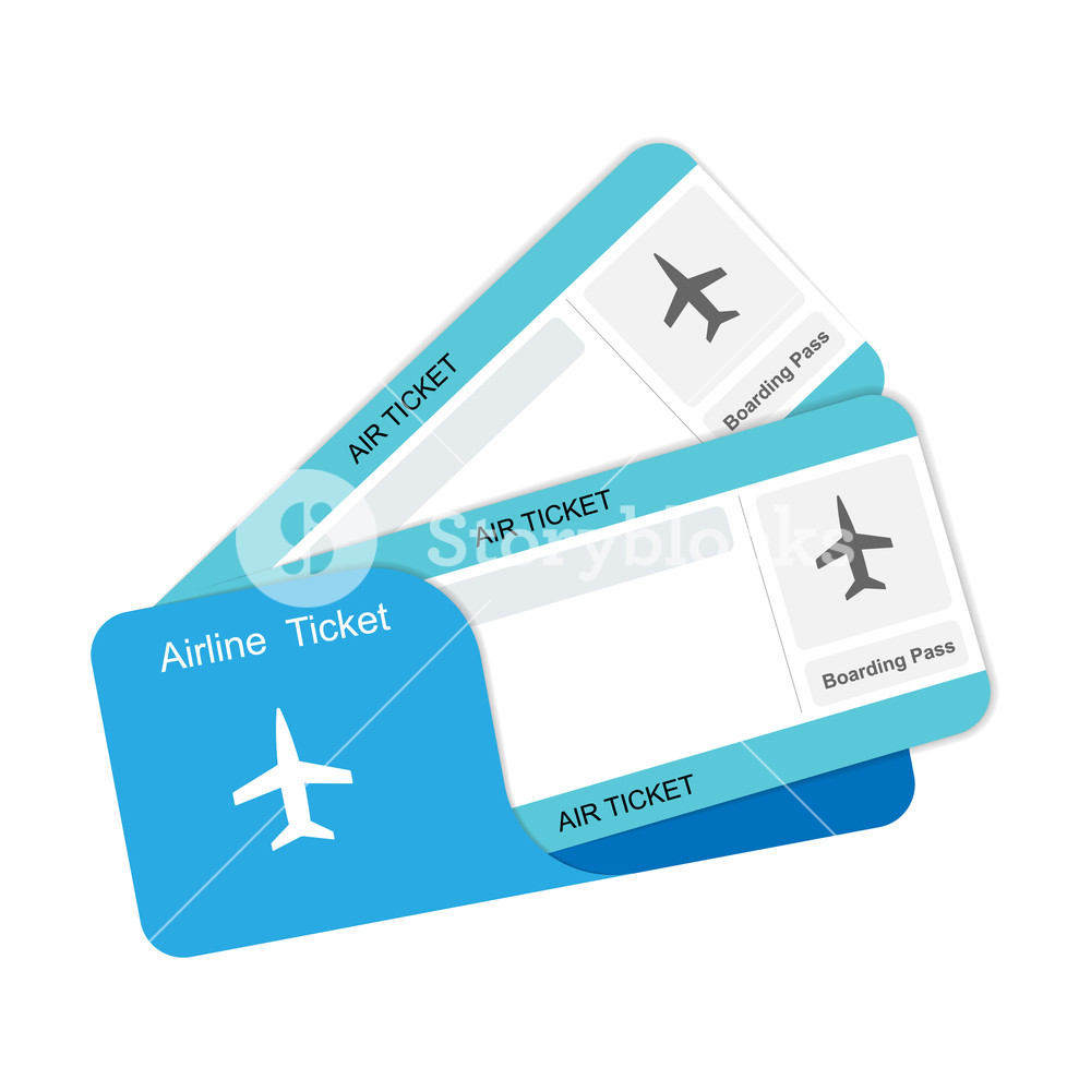 1000x1000 Modern Airline Travel Boarding Pass Two Tickets Vector Template
