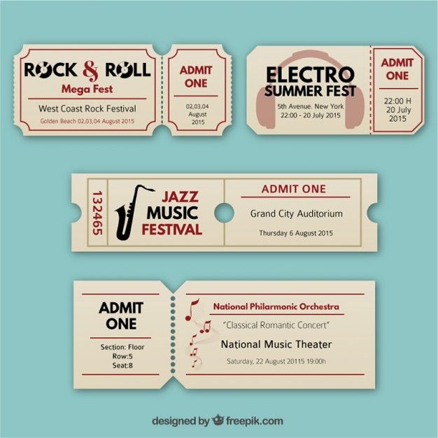 626x626 Retro Music Tickets Free Vector Nieuwe Vector