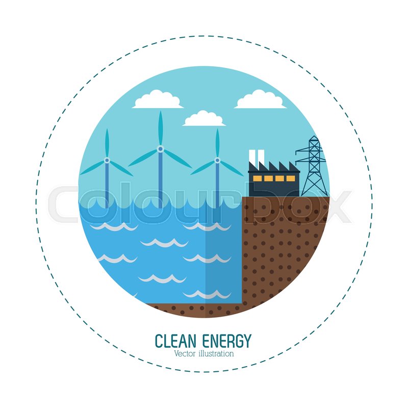 800x800 Clean Energy Tidal Energy Factory Stock Vector Colourbox