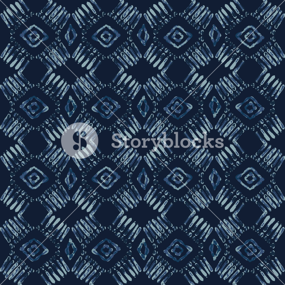 1000x1000 Indigo Tie Dye Batik Seamless Vector Pattern Hand Drawn Damask