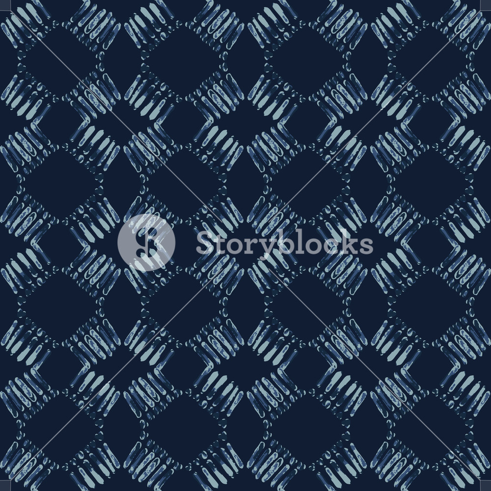 1000x1000 Indigo Tie Dye Batik Seamless Vector Pattern Hand Drawn Organic