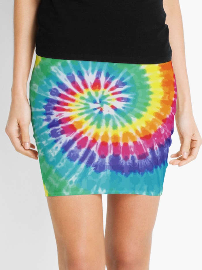 701x935 Tie Dye Vector Art Mini Skirt