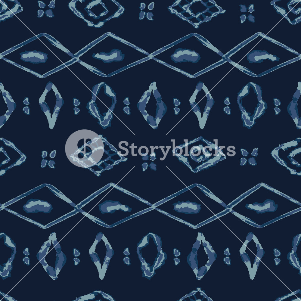 1000x1000 Indigo Tie Dye Batik Seamless Vector Pattern Organic Blue Bandana