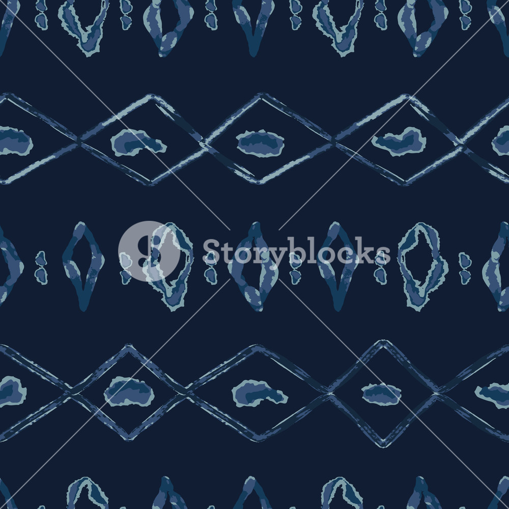1000x1000 Indigo Tie Dye Seamless Vector Pattern Organic Blue Bandana