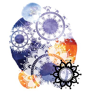 380x400 Background With Round Pattern On Watercolor Vector Tie Dye Lotus