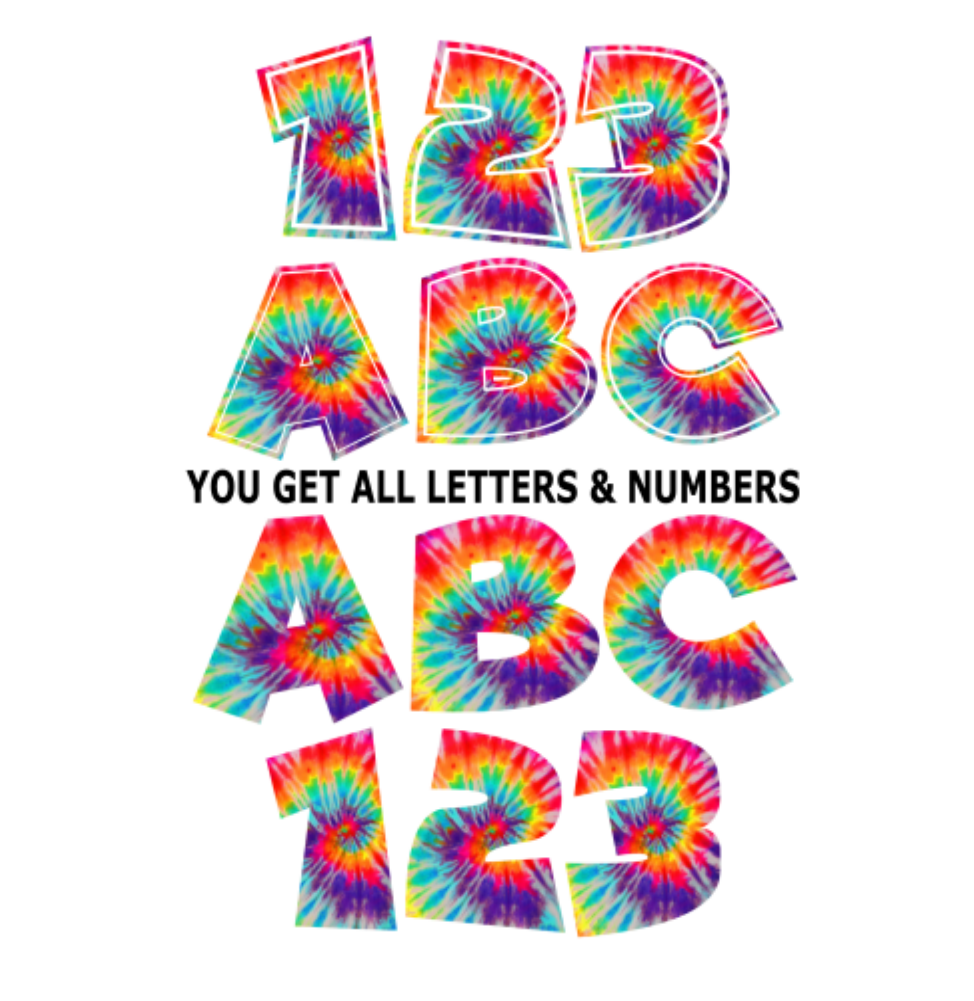 974x1001 Hd Alphabet And Clipart Png Bundle Tie Dye Vector
