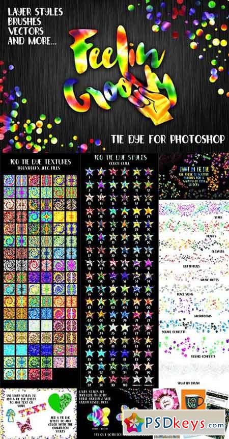 450x862 Feelin' Groovy Tie Dye For Photoshop Free Download