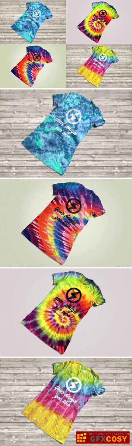 450x1521 Tie Dye Tee Product Mockup Free Download Photoshop