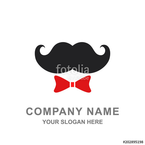 500x500 Mustache Bow Tie Logo Vector Illustration Stock Image And Royalty