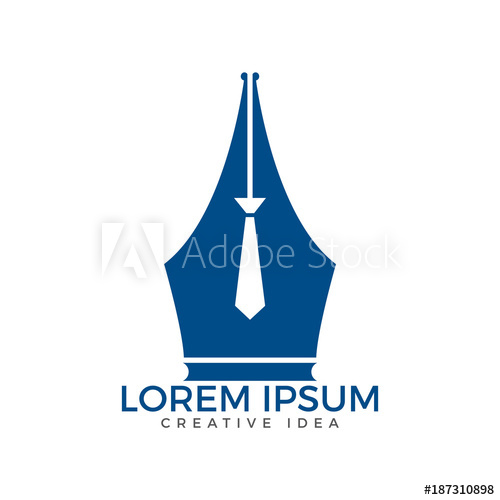 500x500 Pen Nib And Tie Logo Vector Education Logo Institutional