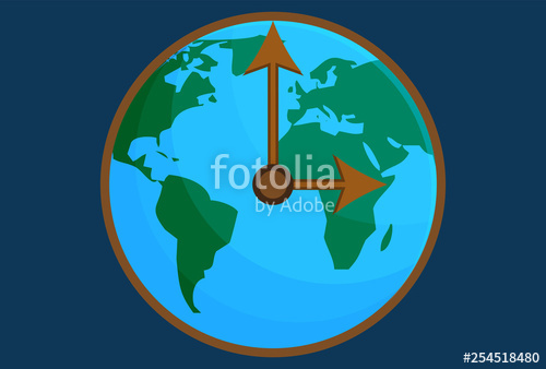 500x338 Reloj Sobre El Planeta Tierra Stock Image And Royalty Free