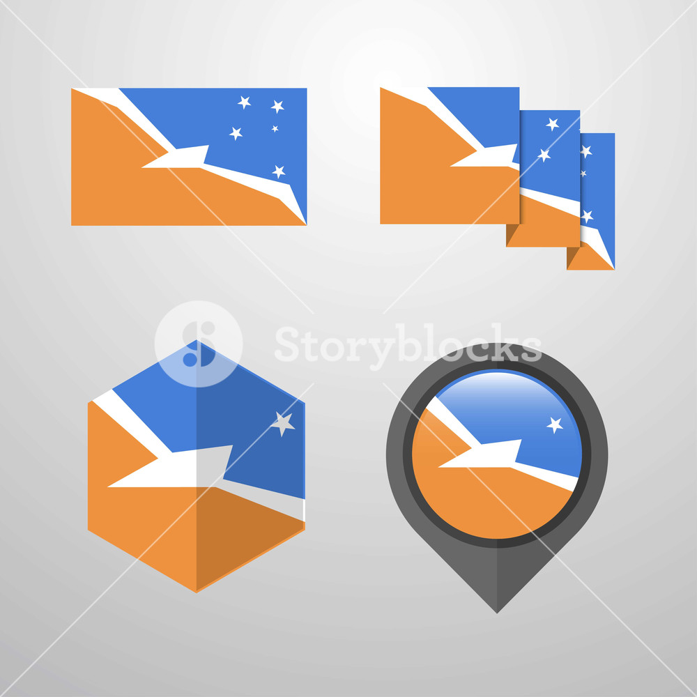 1000x1000 Tierra Del Fuego Province Argentina Flag Design Set Vector Royalty