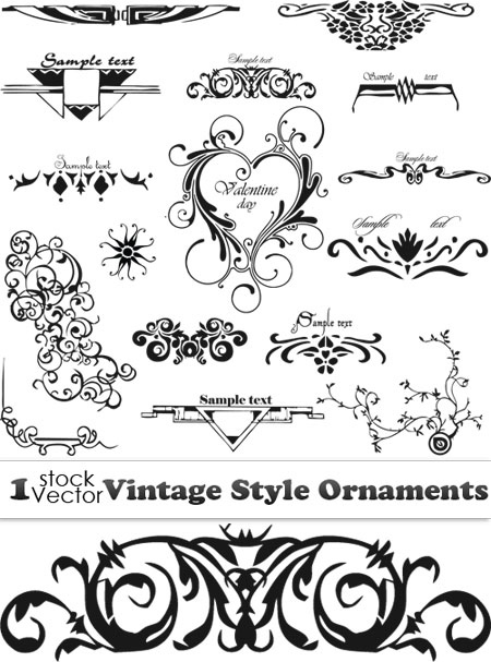 Vintage Style Ornaments Vector Vector Free 450x607 Vintage Style Ornaments Vector Vector Free