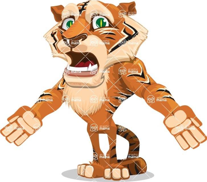 727x640 Cute Tiger Cartoon Vector Character Aka Tiger Bone
