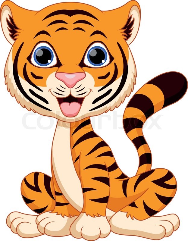 624x800 Cute Tiger Cartoon Stock Vector Colourbox