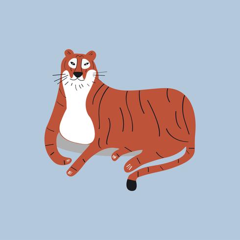 490x490 Cute Wild Tiger Cartoon Illustration