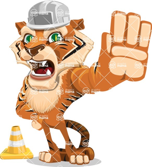 583x640 Cute Tiger Cartoon Vector Character Aka Tiger Bone Graphicmama