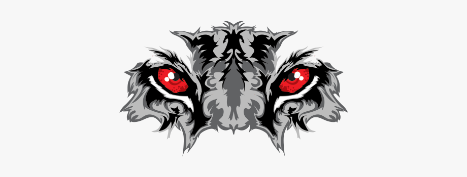 920x350 Printed Vinyl Black Tiger With Red Eyes