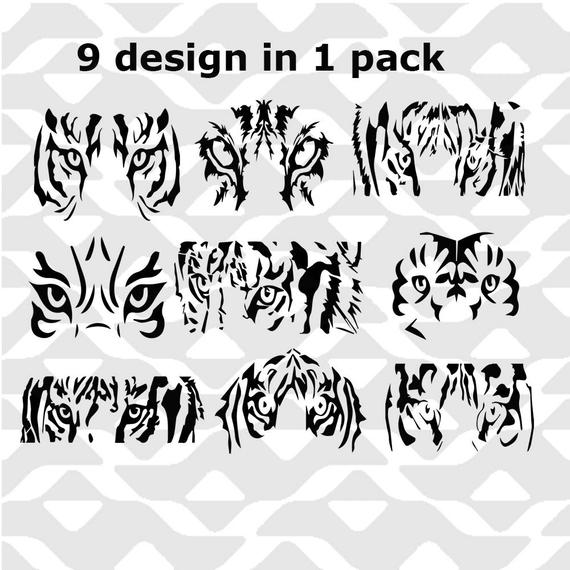 570x570 Tiger Eyes Tiger Silhouettetigers Vector Etsy