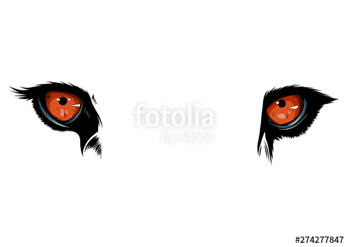 500x354 Vector Illustration Tiger Eyes Mascot Graphic In White Background