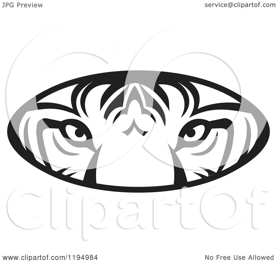 1080x1024 Clipart Of A Black And White Tiger Eyes Oval