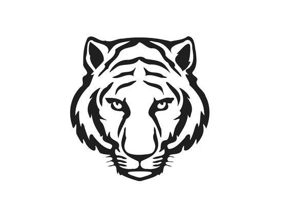 570x410 Tiger Face Tiger Face Stencil Vector Art Cricut Etsy