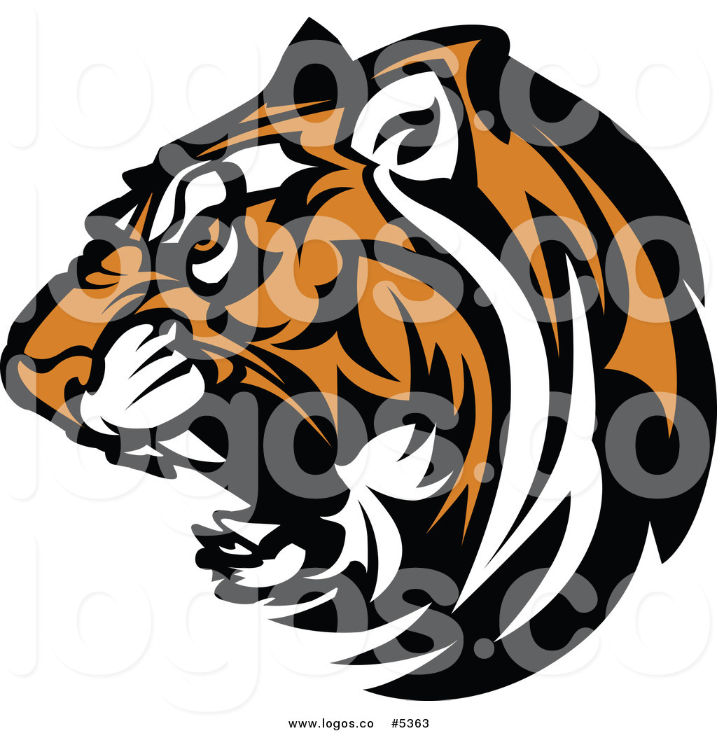 1024x1044 Royalty Free Vector Of A Logo Of A Growling Tiger Head
