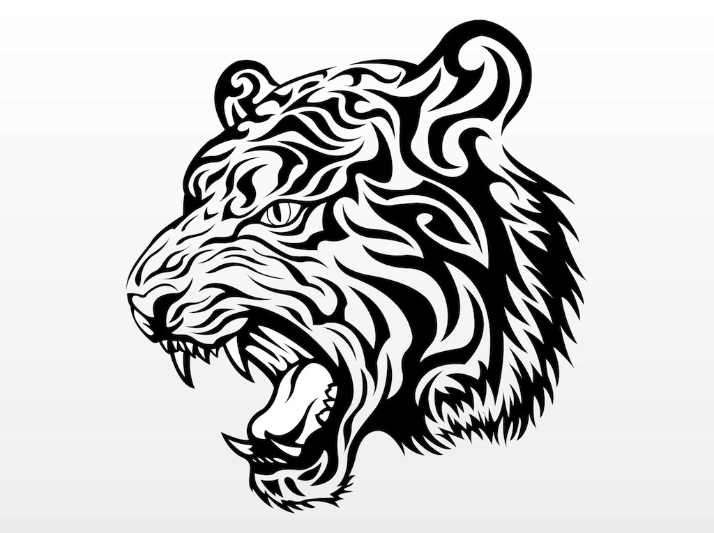 1024x765 Tiger Head Vector Graphic Vector Art Graphics