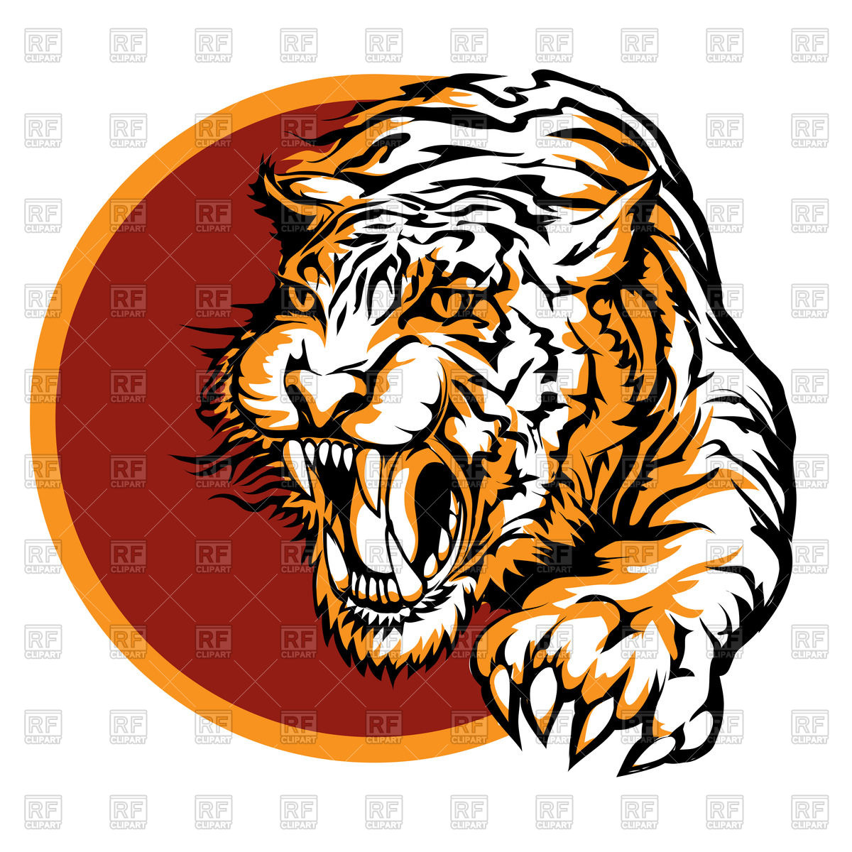 1200x1200 Roaring Tiger Logo Vector Image Of Plants And Animals
