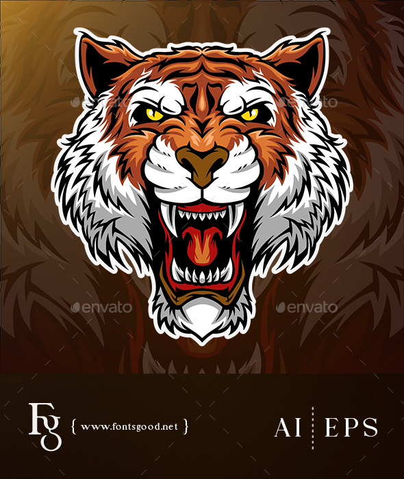 590x700 Tiger Head Mascot Vector