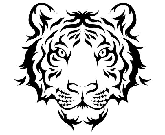 570x467 Tiger Head Symbol Etsy