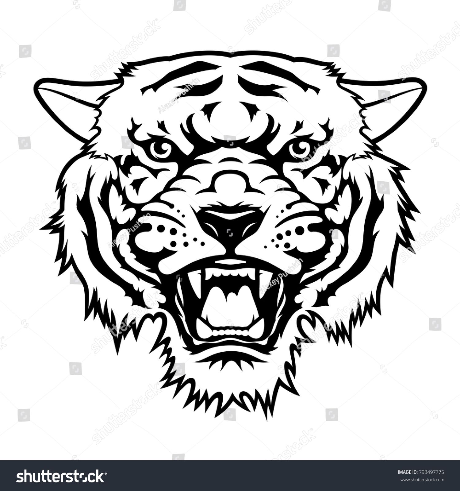1500x1600 Tiger Head, Vector Illustration T Shirt Graphics Tiger Logo