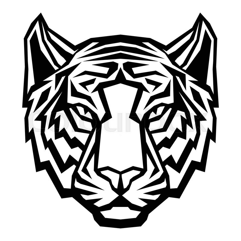 800x800 Tiger Head Logo Tribal Mascot Vector Stock Vector Colourbox