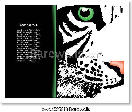 435x370 White Tiger Head Vector, Art Print Barewalls Posters Prints