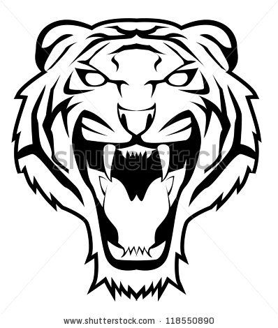 398x470 Stock Vector Tiger Face Clipart Tiger Stencil, Tiger Face