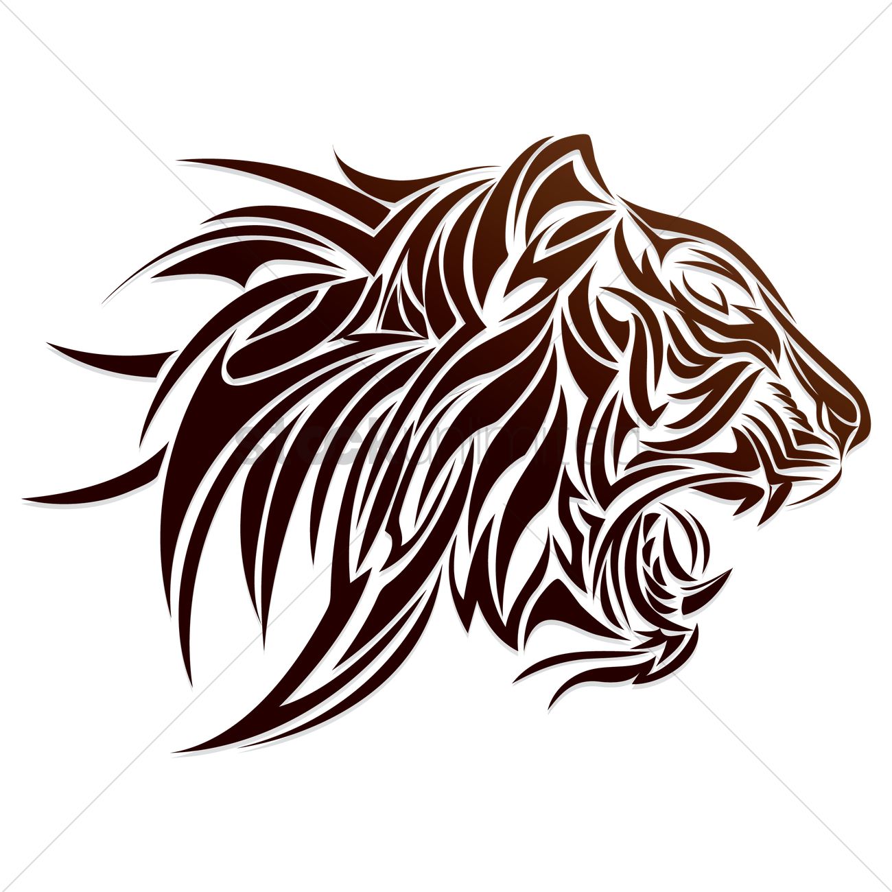 1300x1300 Free Tiger Head Tattoo Vector Image