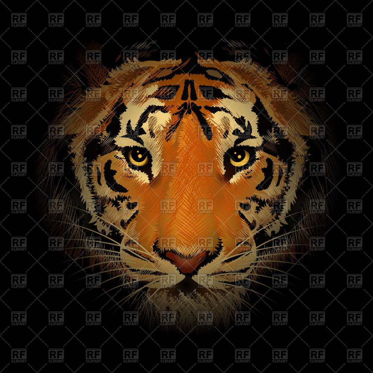 1200x1200 Tiger's Head Vector Image Of Plants And Animals