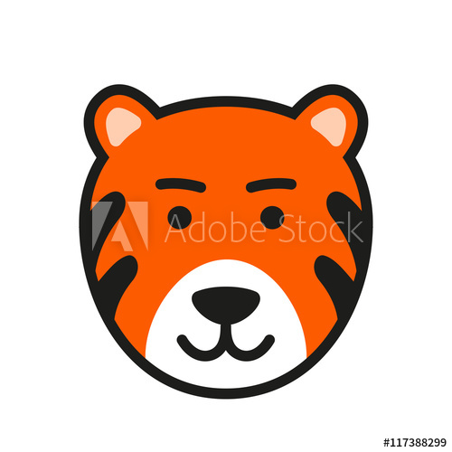 500x500 Wild Tiger Icon Vector Illustration