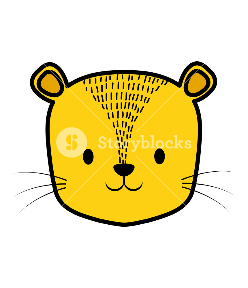 860x1000 Cute Tiger Character Icon Vector Illustration Design Royalty Free