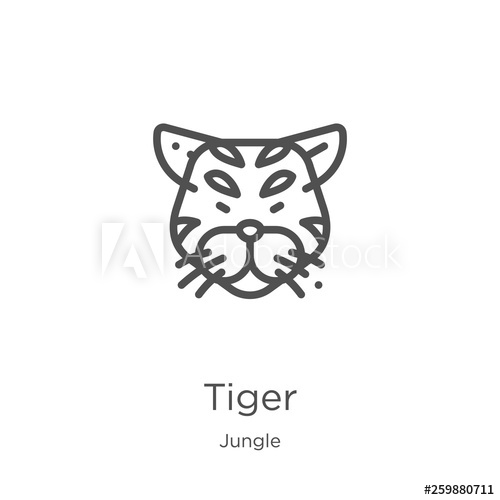 500x500 Tiger Icon Vector From Jungle Collection Thin Line Tiger Outline