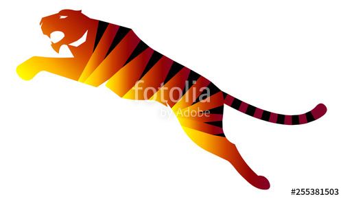 Tiger Jump Vector Illustration Stock Image And Royalty Free 500x290 Tiger Jump Vector Illustration Stock Image And Royalty Free